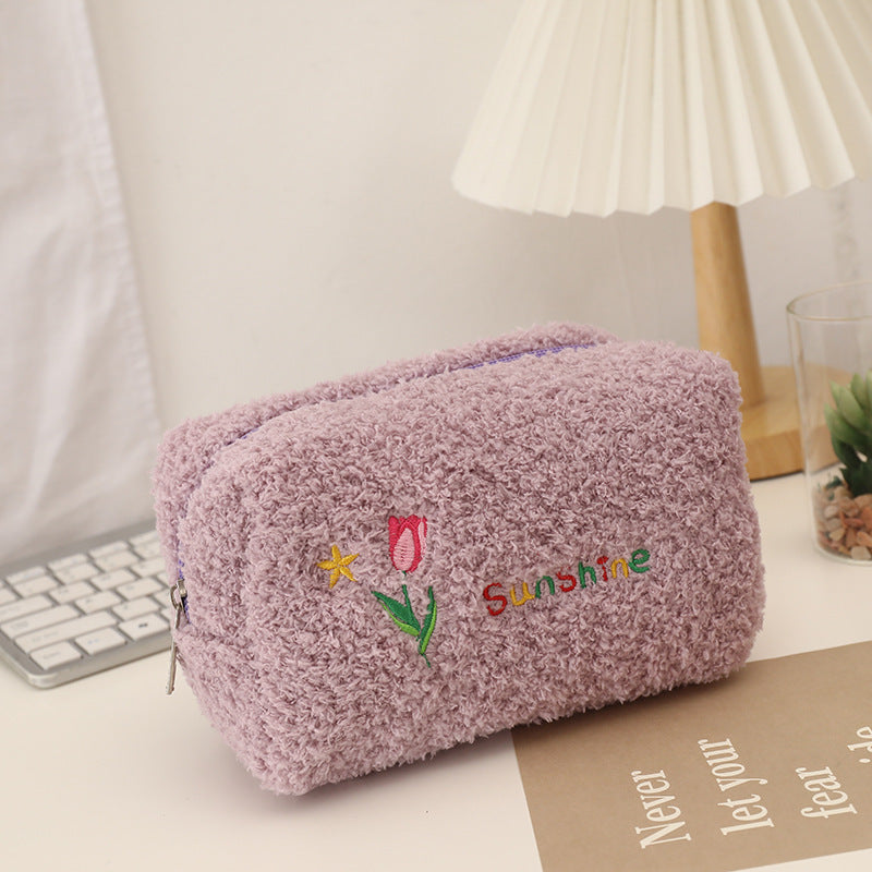 Wholesale Plush Storage Bag Jinxiang Cosmetic Bag Large Capacity Advanced Toiletry Portable Travel Japanese Cosmetic Bag